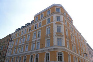 Vacker fasad i Stockholms innerstad.